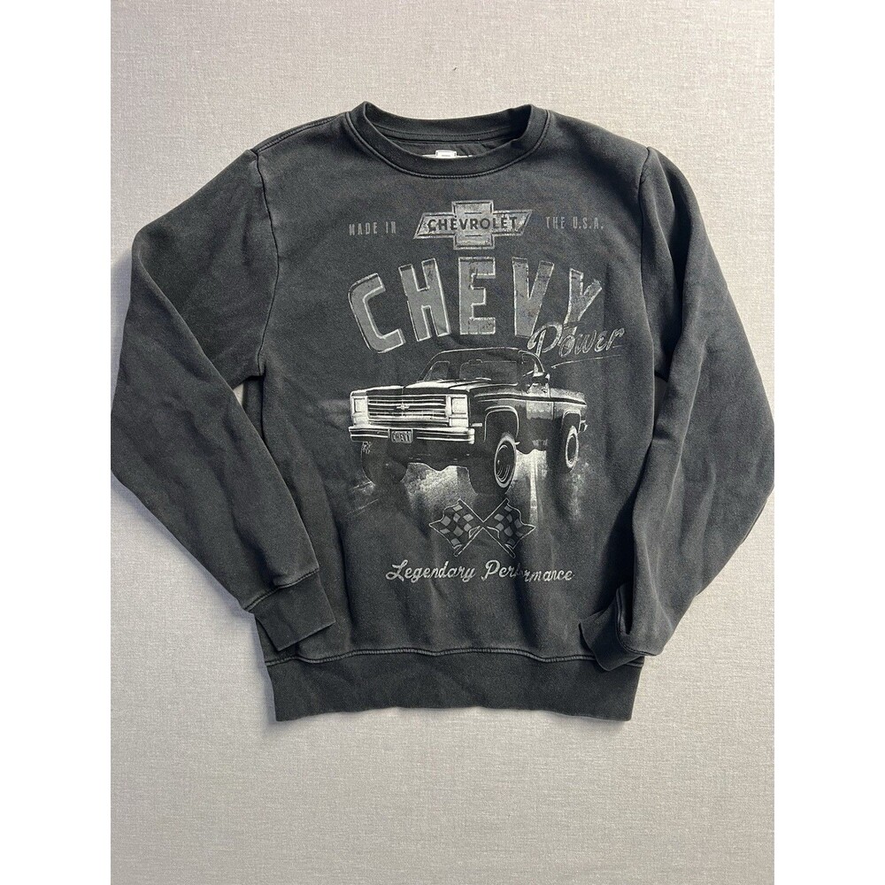Chevrolet Men’s Black 'Chevy Power' Graphic Sweatshirt Size Small Truck Winter